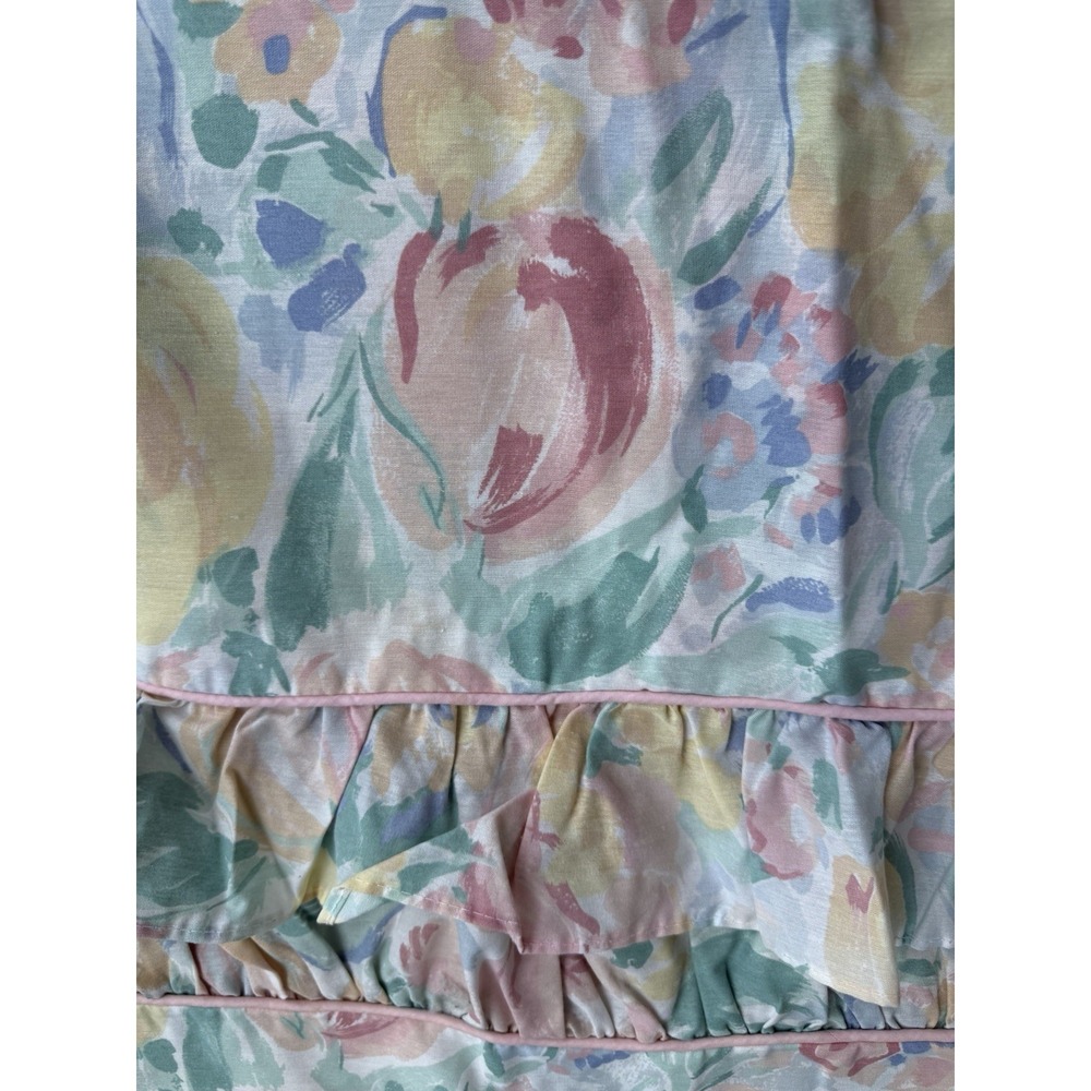 2 Vintage WestPoint Stevens Floral Ruffled Pillow Shams King Cottagecore
